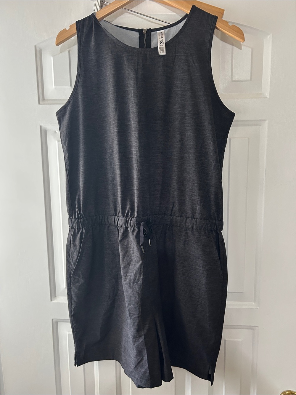 Kyodan Black Sleeveless Romper with Drawstring Waist